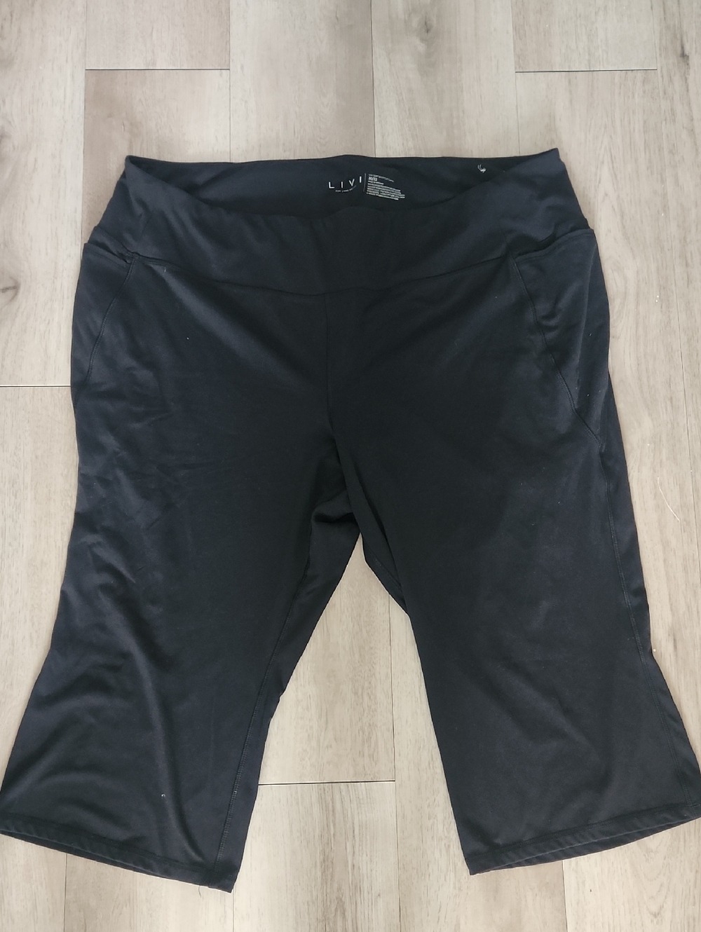 Livi For Lane Bryant Black Soft Active Bootcut Capri Leggings